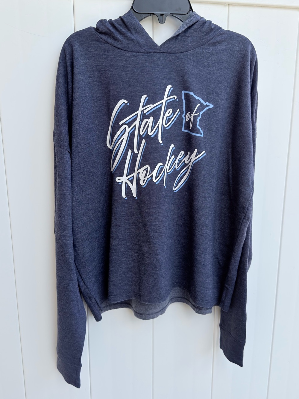 NHL Navy 'State of Hockey’ Women’s Small Lightweight Pullover Hoodie Shirt